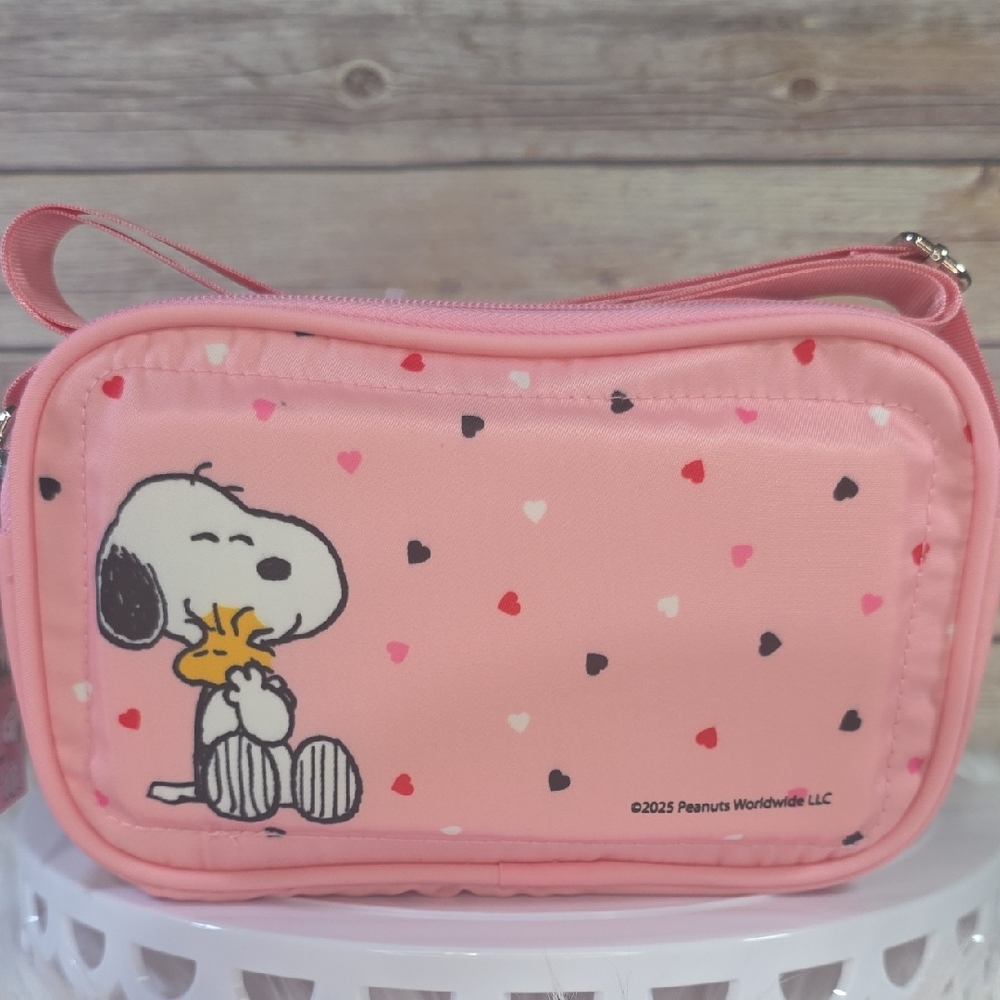 Peanuts Snoopy Pink Heart Crossbody Pouch